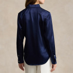 Women Navy Classic Fit Silk Shirt