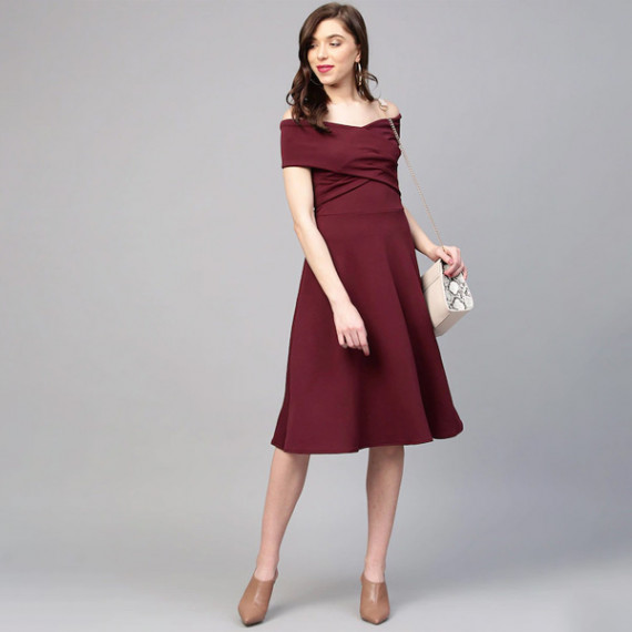 https://www.easyeleganz.com/products/burgundy-off-shoulder-pleated-fit-flare-dress