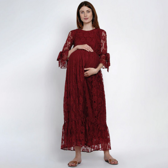 https://www.easyeleganz.com/products/women-maroon-maternity-self-design-maxi-dress