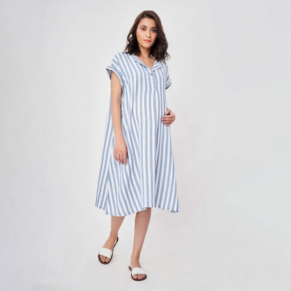 https://www.easyeleganz.com/products/blue-striped-maternity-shirt-midi-dress