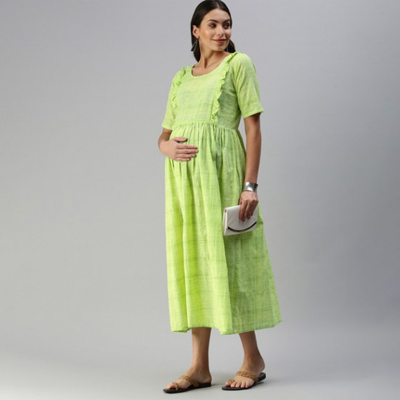 https://www.easyeleganz.com/products/lime-green-woven-design-handloom-maternity-a-line-midi-dress