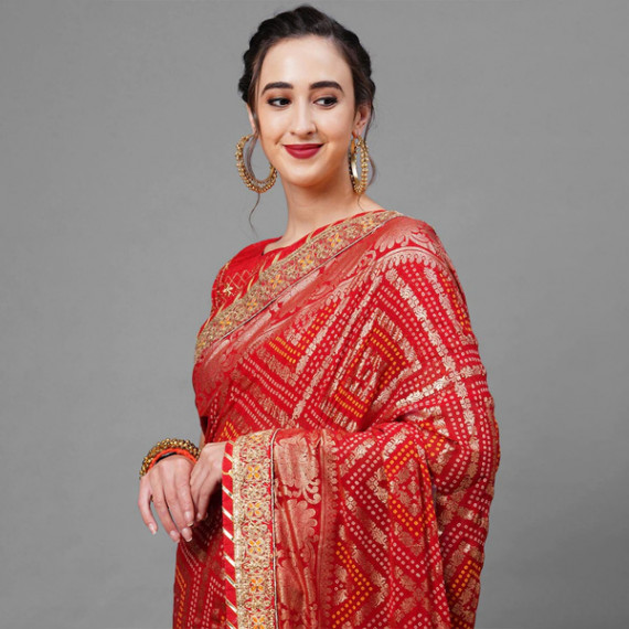 https://www.easyeleganz.com/products/red-gold-toned-woven-design-bandhani-saree